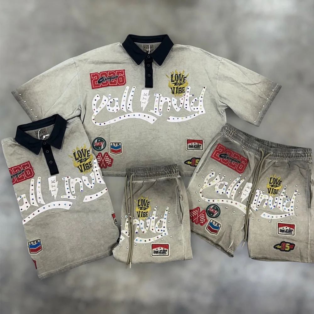 DCY 2026 New Products Smiling Expression Custom Shorts Sets Custom Logo,Men Clot