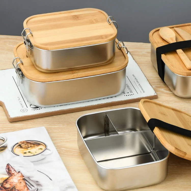 Baming New Product Custom UV Printing Pattern Design Stainless Steel Bento Lunch Box with Buckle Can Microwave Heating