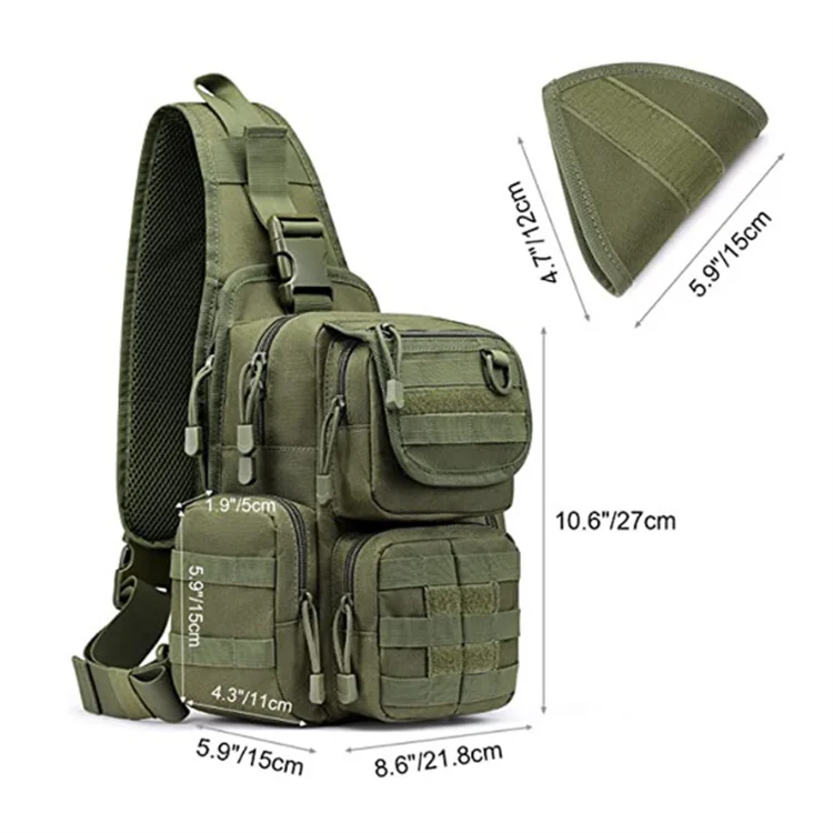 Tactical EDC Sling Bag Pack with Holster Sling Shoulder Assault Range Backpack for Carry