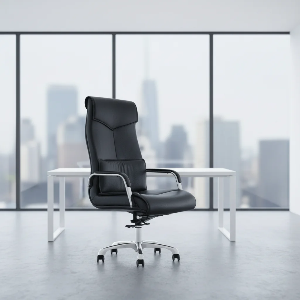 Modern Ergonomic High Density Foam PU Leather Executive Office Chair with Adjustable Height and Aluminium Base 5