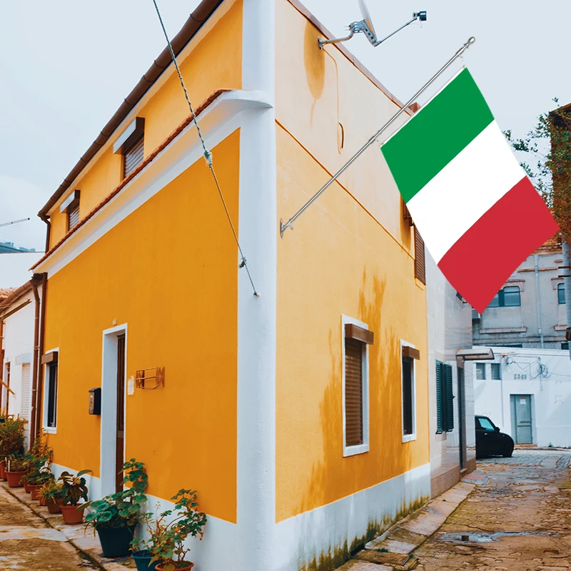 3x5Ft Italy Flag Polyester  With Two Brass Grommets Single Layer Wall Hanging Outdoor and Indoor Decor