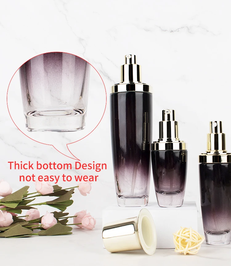 luxury skincare packaging cosmetic glass bottles 30g 50g 30ml 50ml 90ml 110ml 130ml new glass essence lotion pump bottle 30ml factory