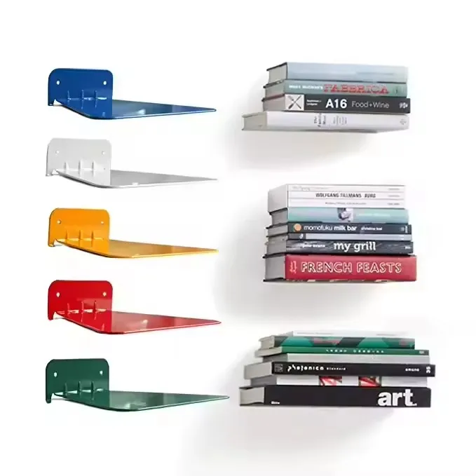Metal Heavy Duty Floating Shelves Invisible Bookshelf Book Storage Organizer Display Shelf Rack