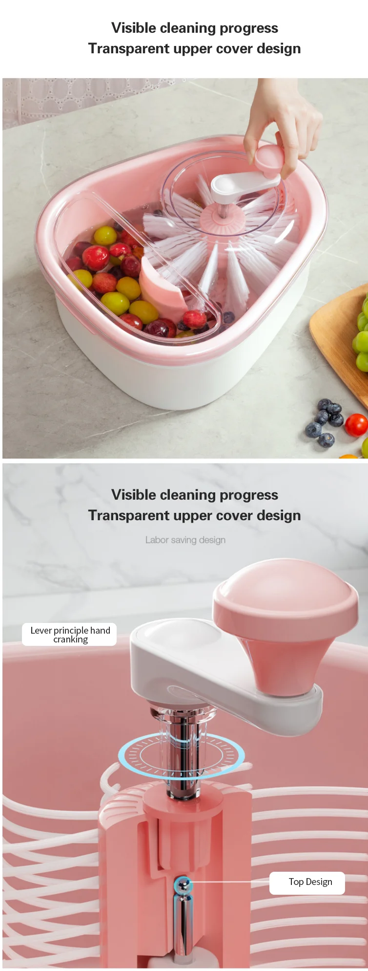 Manual Fruit Washing Tool Automatic Swing Drying Vegetable and Fruit Washing Tool