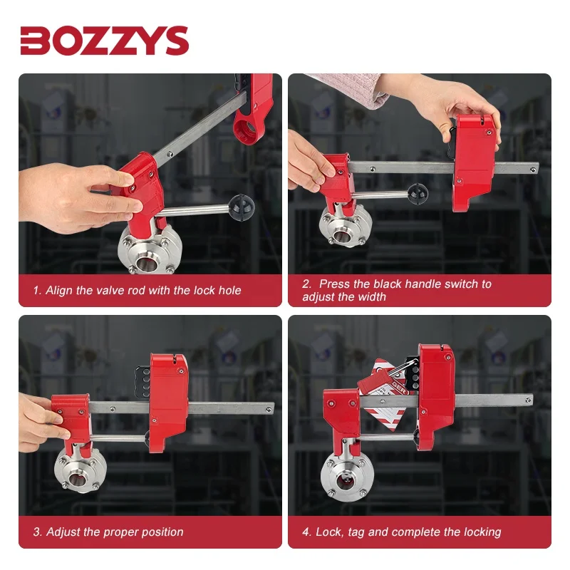 Заблокированный санитарный клапан-бабочка с вытяжной ручкой BOZZYS 4 замками отверстие для клапанов от 70 мм до