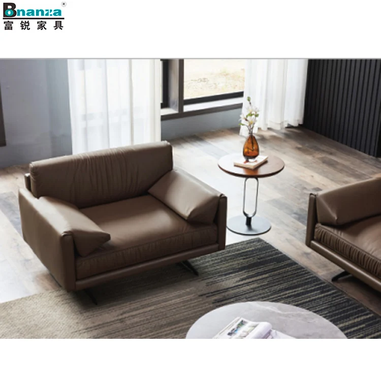 Коричневый итальянский Императорский сверхдлинный кожаный диван bonena