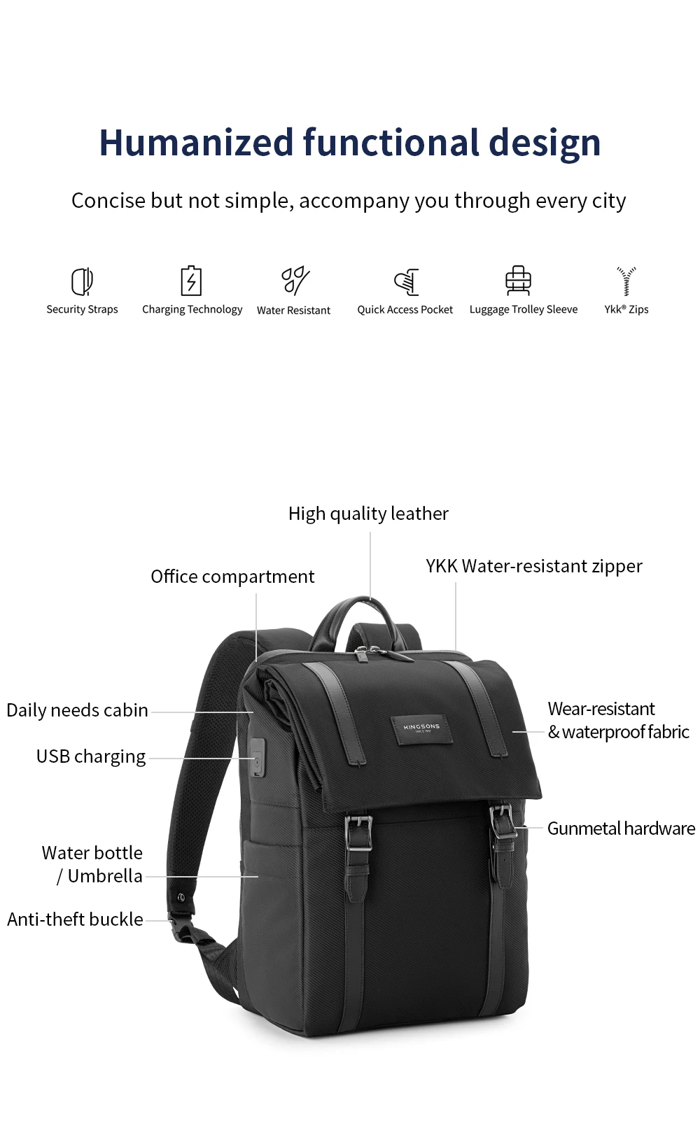 Kingsons Latest Laptop Backpack Urban Commuting Bagpack High Quality ...