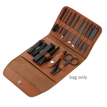 Custom Travel Nail Kits Carrying Bag Foldable Luxury Tool Bag Leather