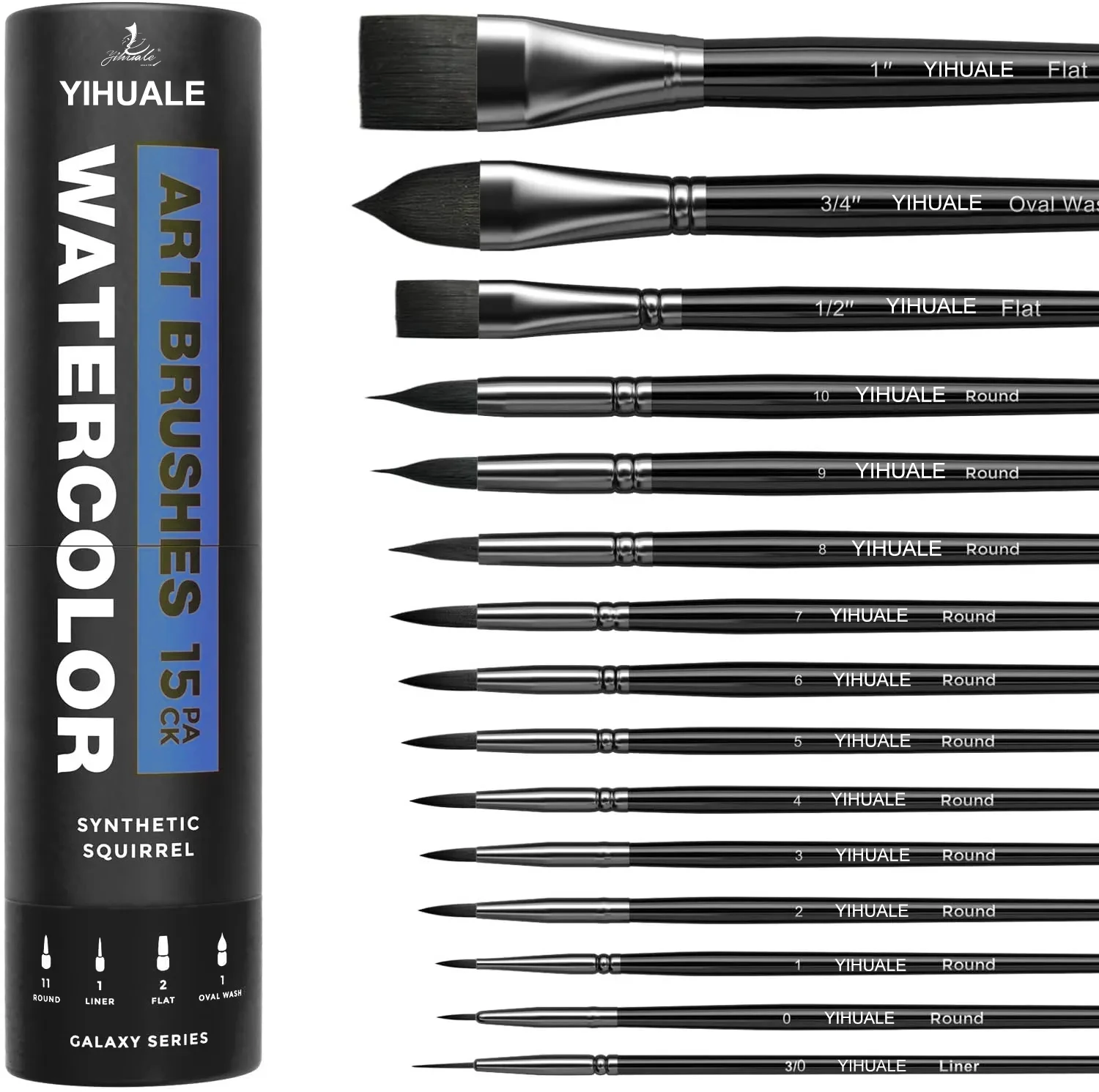 Professional Watercolor Paint Brushes Sets Drum Packed Quality Art Supplies for Artist Synthetic Hair Pointed Shaped