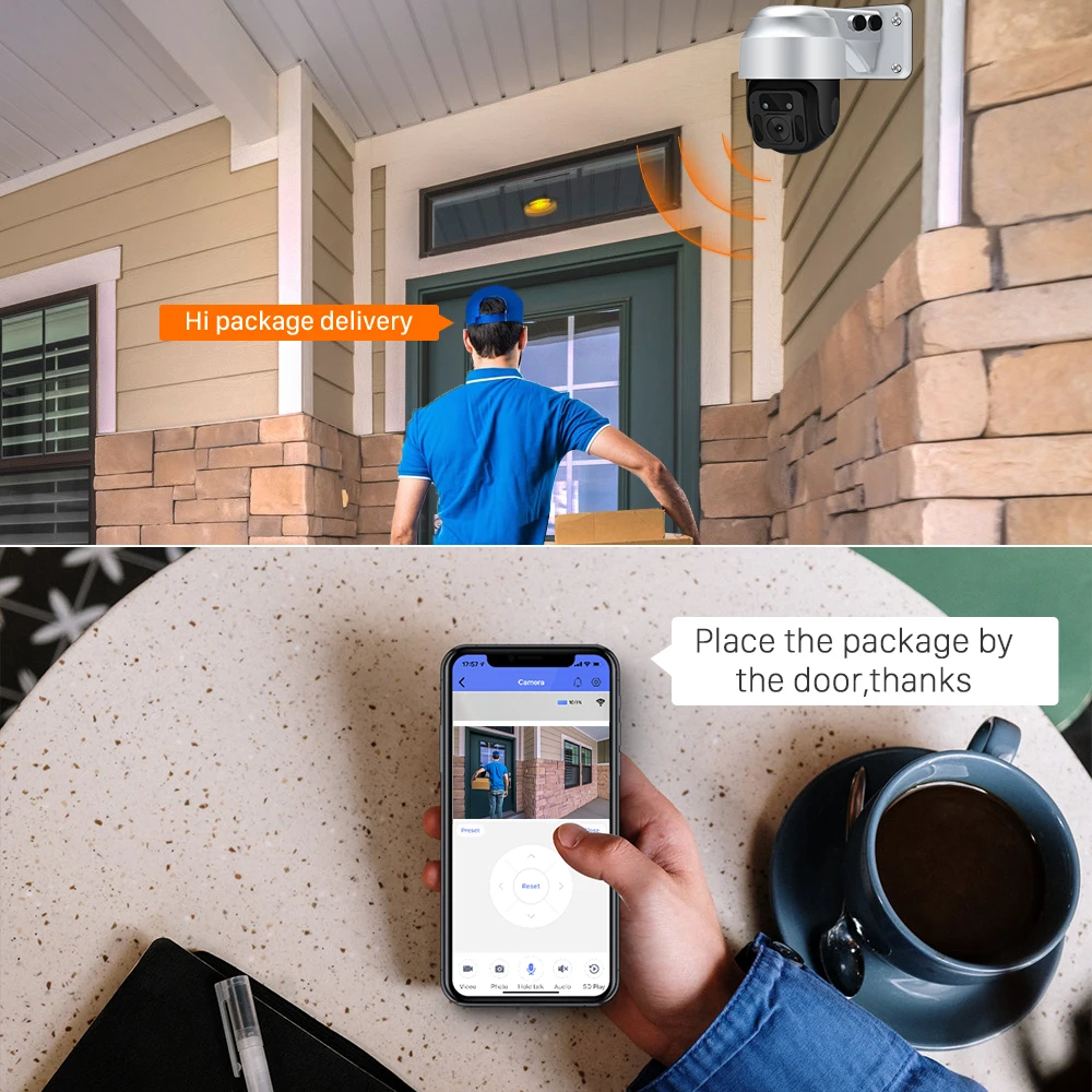Wireless Weatherproof 6.8W 4G Solar PTZ Camera