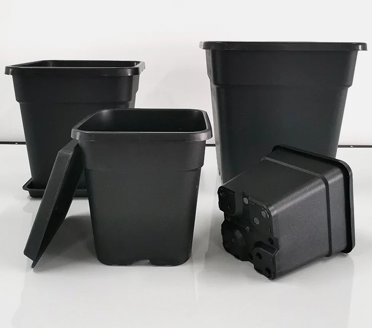 Square Plastic Flower Pot,Black And Brown Square Garden Pot Buy Square Plastic Flower Pot