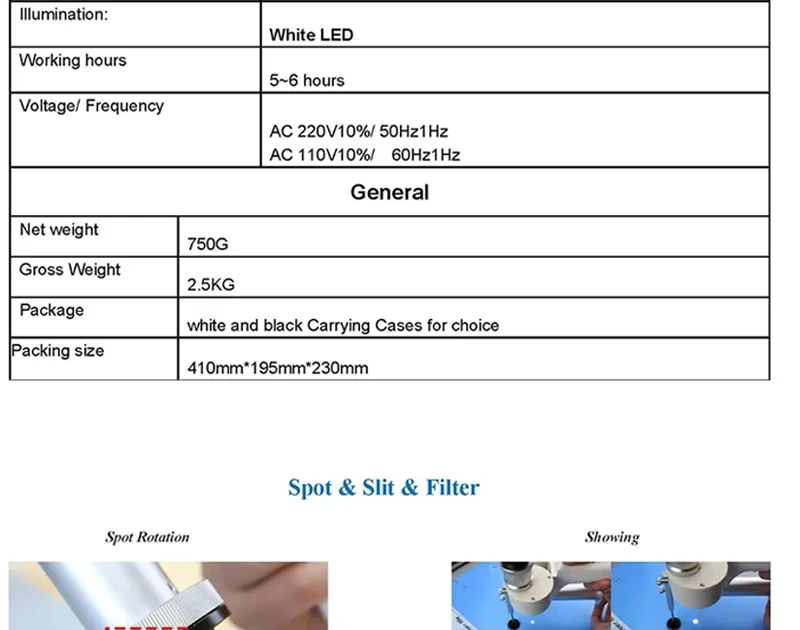 HSL-600 Portable Slit Lamp Ophthalmology Equipment Binocular Handheld Portable Slit Lamp for Eye Examination Diagnostic Device
