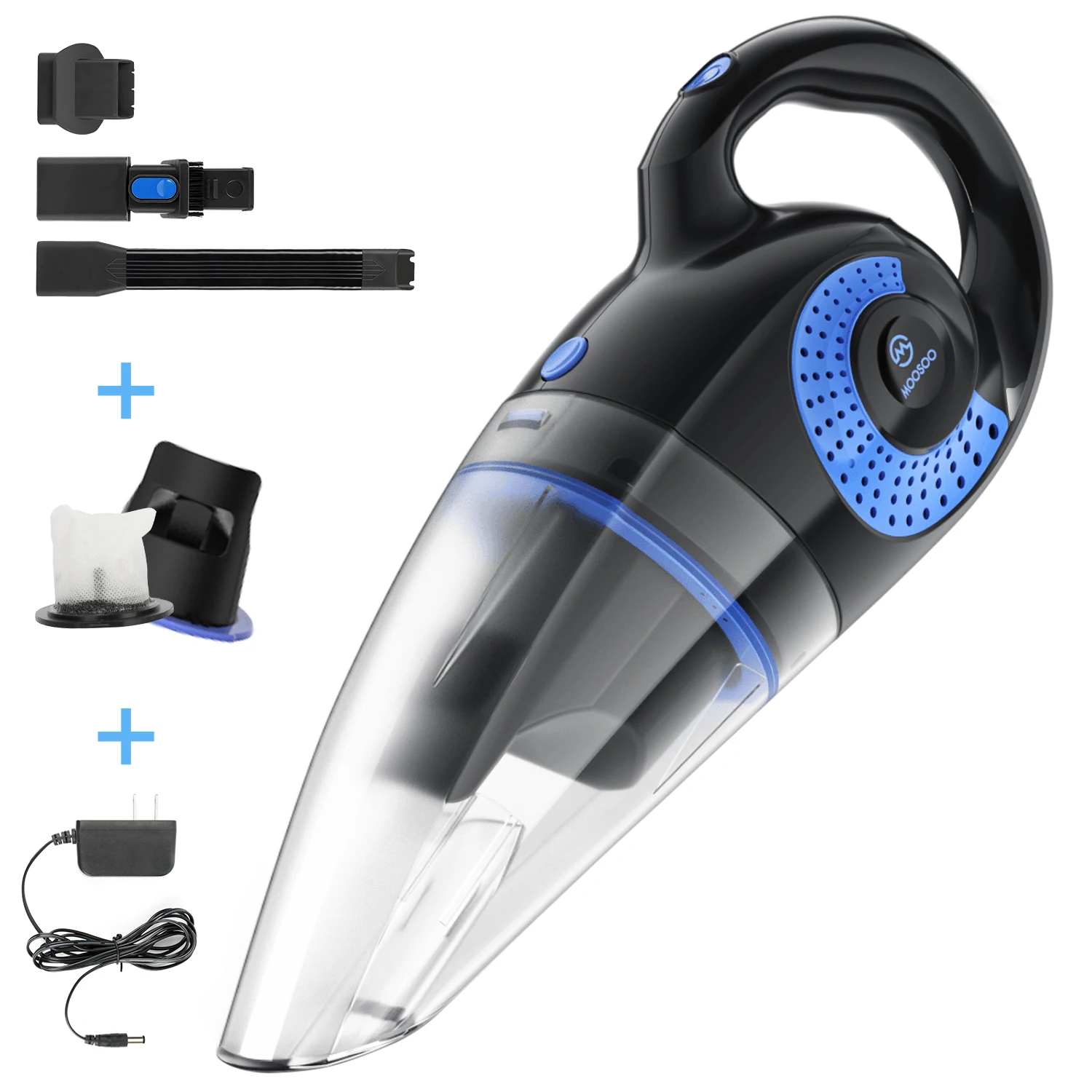 MOOSOO M4 Wet and Dry Rechargeable Handheld Vacuum Cleaner Mini Powerful Handheld Compact Vacuum Cleaner 2In1 Portable Car Vac