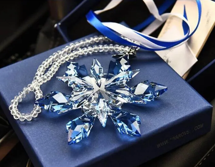 Fashion k9 crystal snowflake  christmas hanging ornament car accessories small crystal model  wedding return gifts supplier