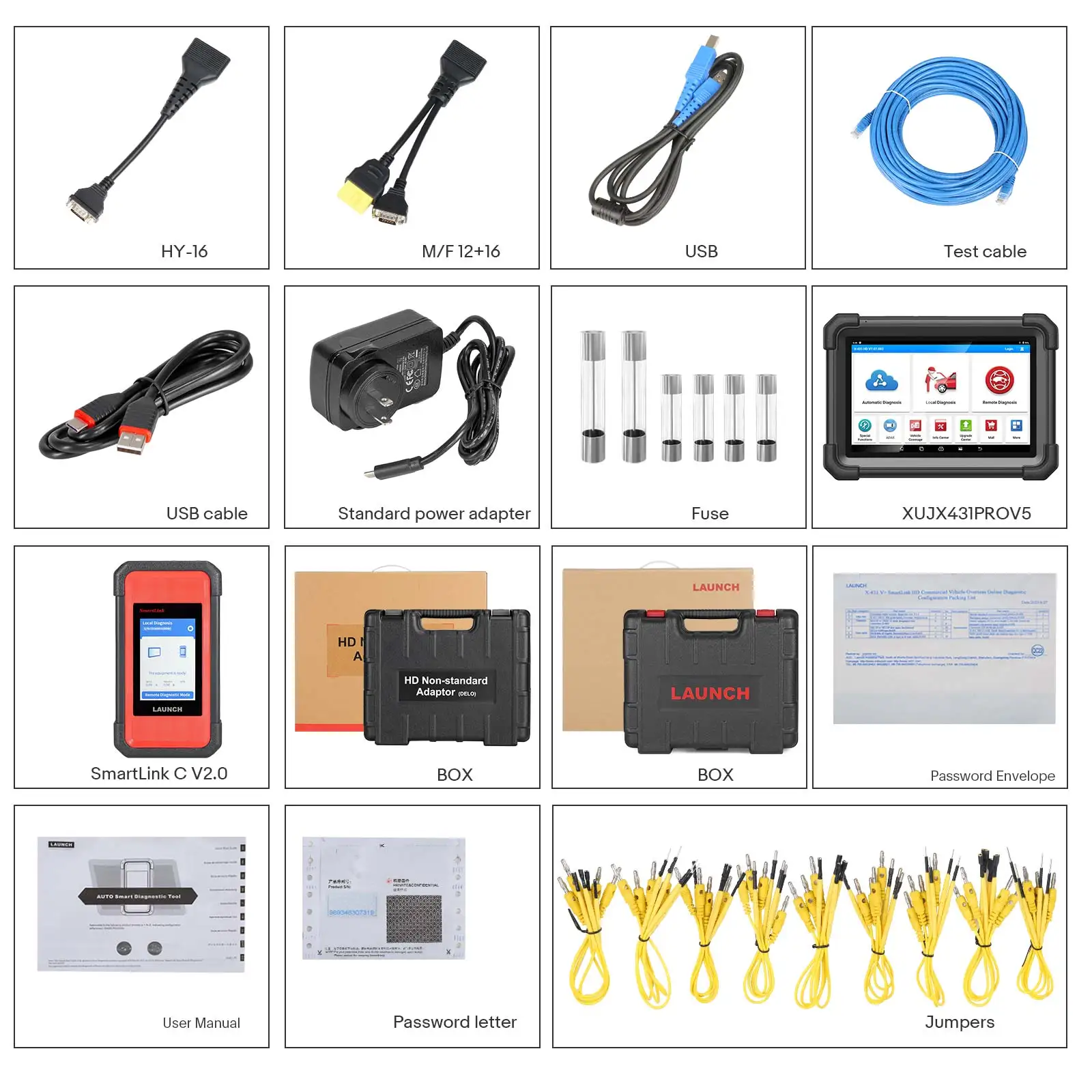 Newest 2024 Version Launch X431 V+ SmartLink HD Heavy Duty Truck Diagnostic Tool for 12V 24V Trucks Supports CANFD