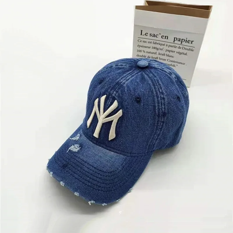 New York Embroidery Baseball Vintage Distressed Washed Cotton Dad Hat  Breathable Sports Hat - Temu Australia