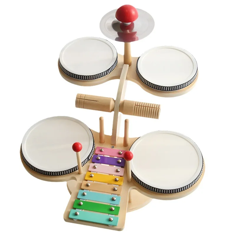 New Wooden Natural Multifunctional Musical Percussion Game Kids Montessori Preschool Educational Music Toys For Boys Girls