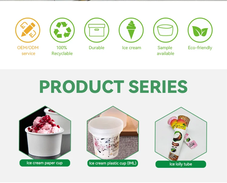 Customized Food Grade Ice Cream Paper Cups - Durable & Eco-friendly