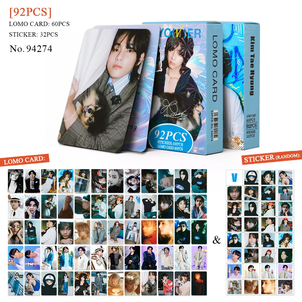 KPOP 92pcs/box V Layover Kim Taehyung Photocard Lomo Card