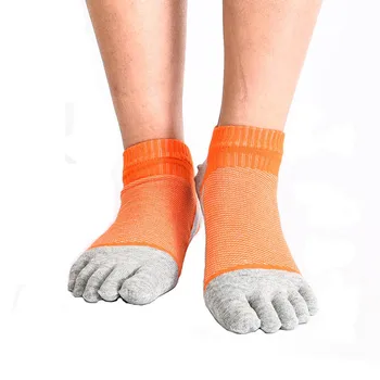 Fashion Custom Men Cotton Toe Five Finger Running Anti Slip Mini Crew Sports Ankle Socks