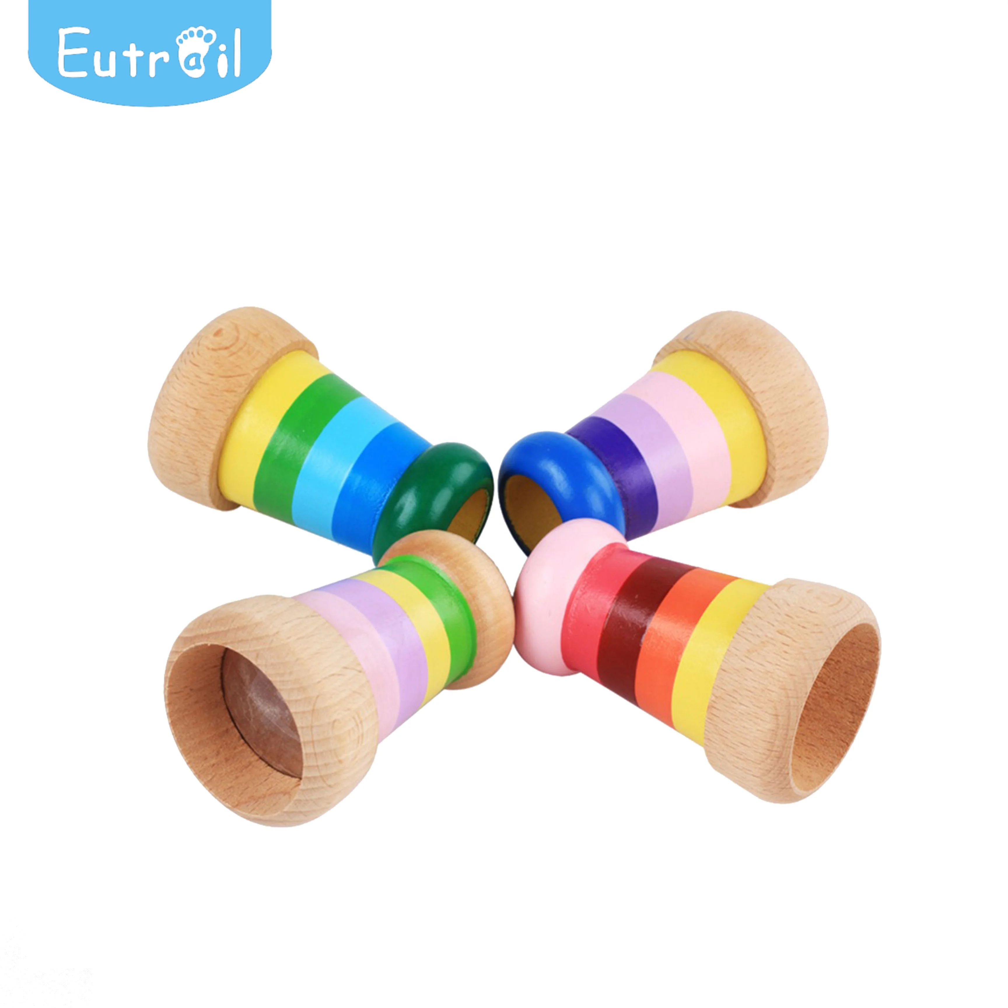 Деревянный милый многоугольный призматический калейдоскоп 2 шт. обучающие игрушки для детей праздничный подарок