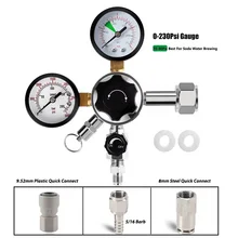 Professional Soda Water Dual Gauge Co2 Regulator Soda Bottle Cylinder Regulator Carbonated Beer Brewing
