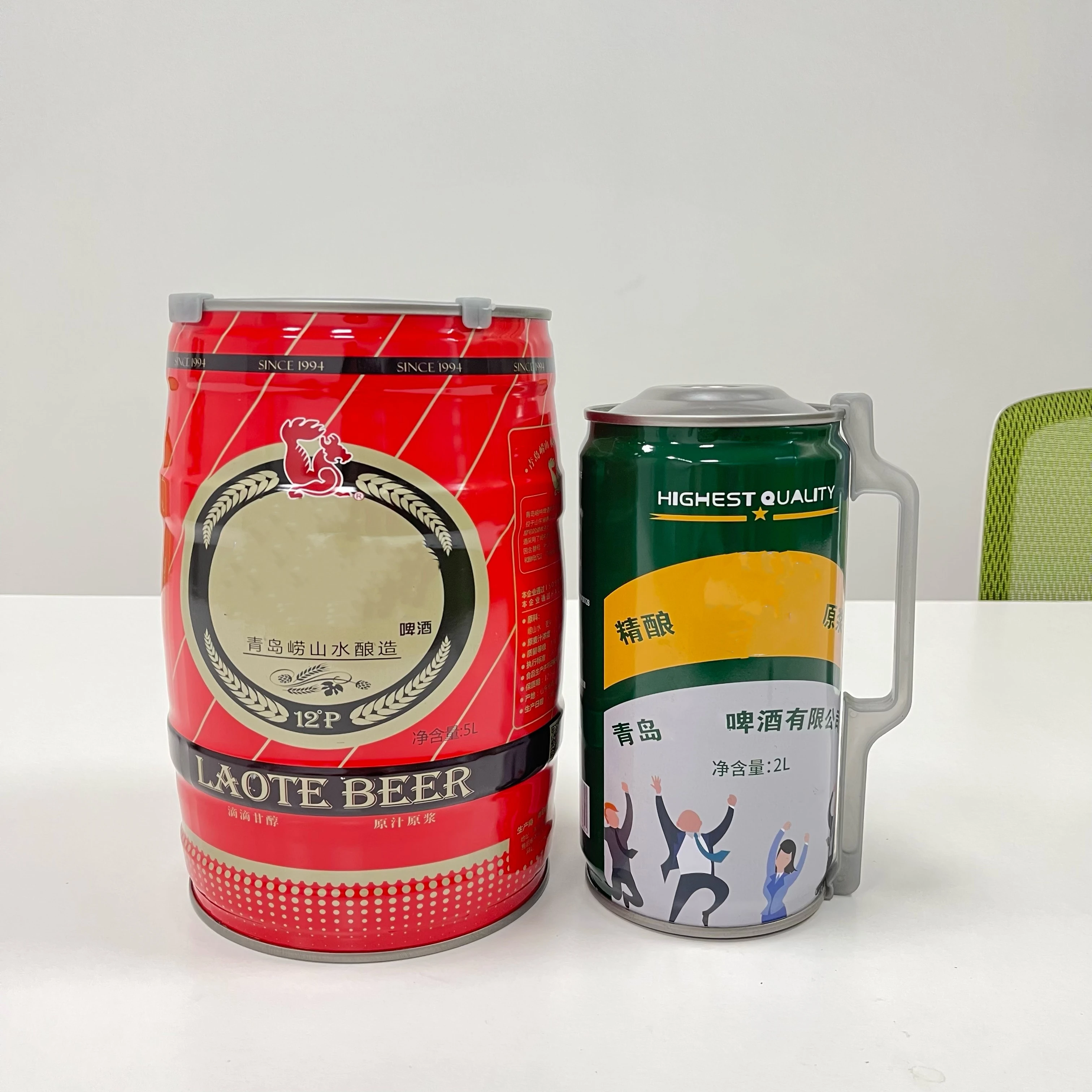 Factory Custom 5L Empty Homemade Round Tinplate Metal Beer Keg Food Grade Packaging Vodka Drum with Plastic Handle