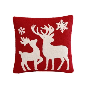 2026 Christmas Collection Square Pattern Pillow Cover New Year Holiday Character Cushion Decorative Throw Pillows