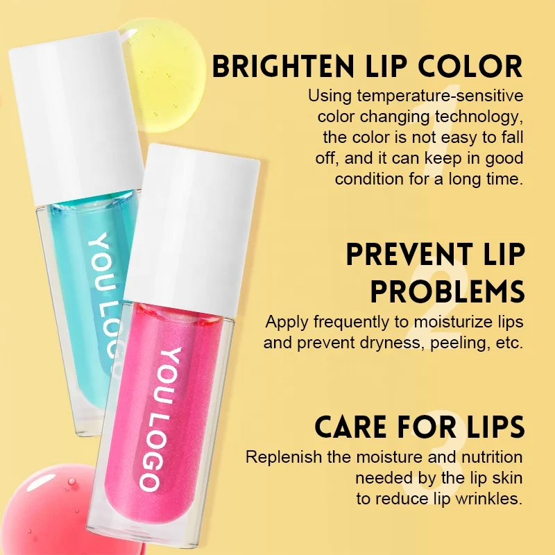 No Logo Lipgloss Private Label Color Changing Brillo De Labios Lip Gloss Lip Oil Custom Lip Plumping Oil Gloss