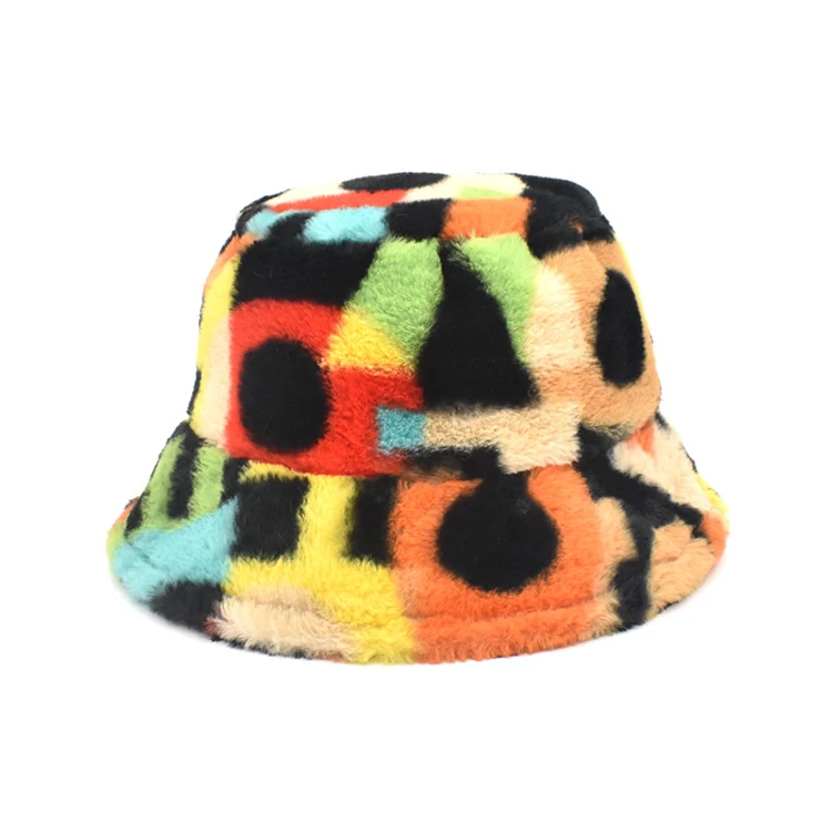 Vintage Bucket Hat Contrast Color Cute 
