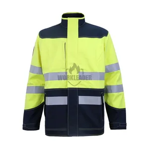 Wholesale Fire Resistant Workwear Jacket Safety High Visibility Reflective Polyester/Cotton Customized Color & Logo
