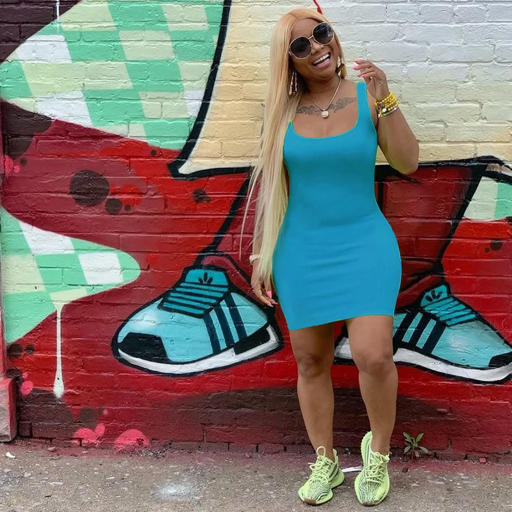 2024 New Arrivals Top Selling Women's Sexy Bodycon Tank Dress