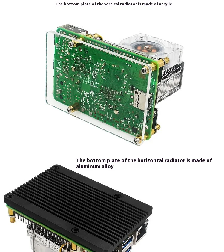 Raspberry Pi 5 Aluminum Alloy U-shaped Heat Pipe CPU Radiator Speed ...
