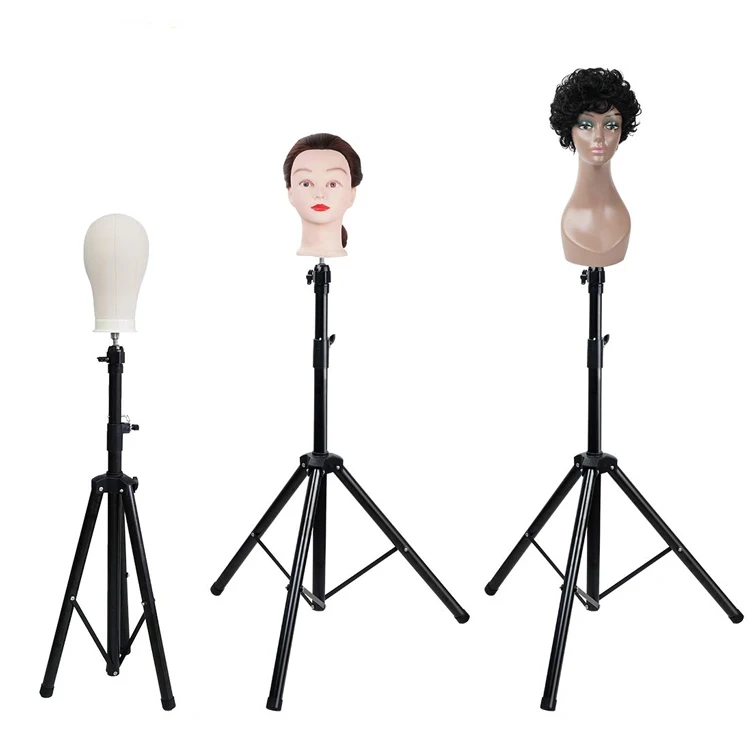 140cm High Tripod Stand for Wig Making Canvas Head Mannequin Head Styling  Practice Training Head Adjustable DIY Wig Accessories