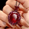 Red corundum pendant with box chain