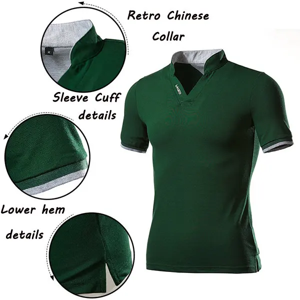 Men's Standing Collar Cotton Polo Shirts with Stand Collar Single Jersey  Shirt - China V Neck Shirt and Single Jersey Shirt price