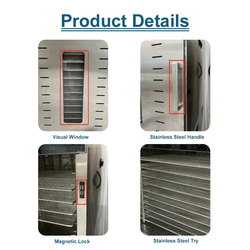 Commercial Industrial Fruit and Food Dryer 32 48 80 96 Trays Stainless Steel Fruit Vegetable Meat Dryer Food Dehydrator - Image 6