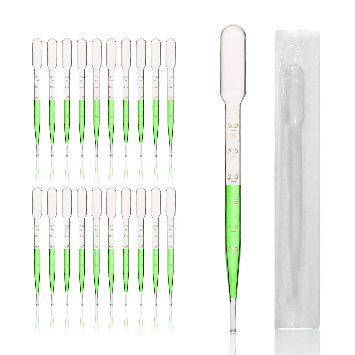 Disposable Clear 1ml 2ml 3ml 5ml 10ml Sterile Pasteur Pipettes Plastic Dropper Micro 3ml Transfer Pipettes