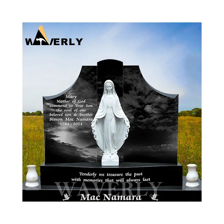 Large Luxury Pillar Headstone Stone Tombstone Round Pillar Marble