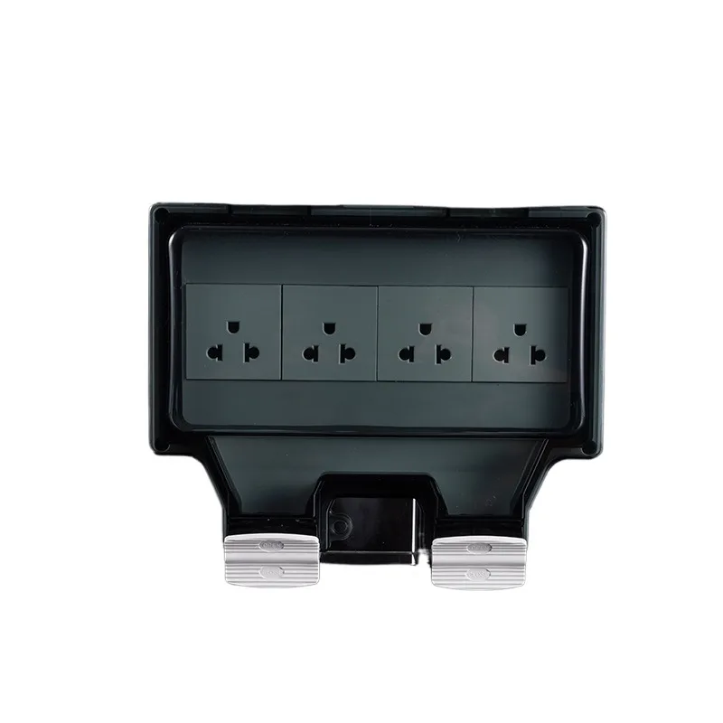 USA Outdoor IP66 Waterproof Socket Box 4 Position Exposed Wall Socket 4 ...