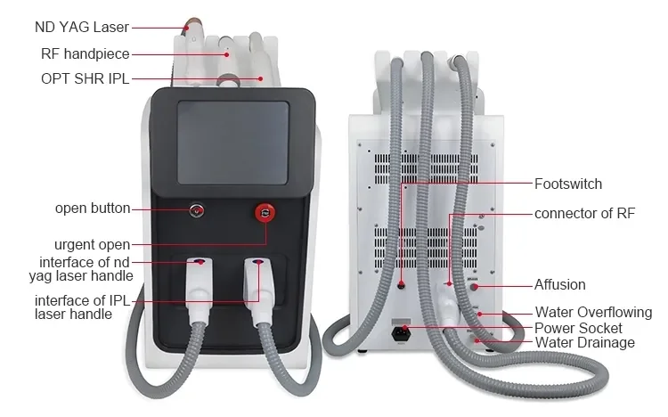 3 In 1 RF Nd Yag OPT Machine for Hair Removal And Skin Rejuvenation