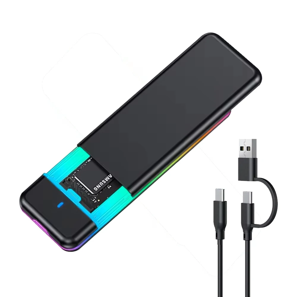 Welcome OEM Order, Factory Whole Selling Dazzling Light Portable Ssd Case Nvme Ngff For External M2 Ssd Type C Usb3.1 10gbps M.2 Ngff Ssd Enclosure - Buy Ssd Nmve M2 Nvme Usb Type C Sas/sata Ssd/hdd Backplane Enclosure transcend External Ssd Usb 3.1 Gen2 Type Cssd-enclosure ssd Case Sata To Usb 3.0 Adapter 5gbps