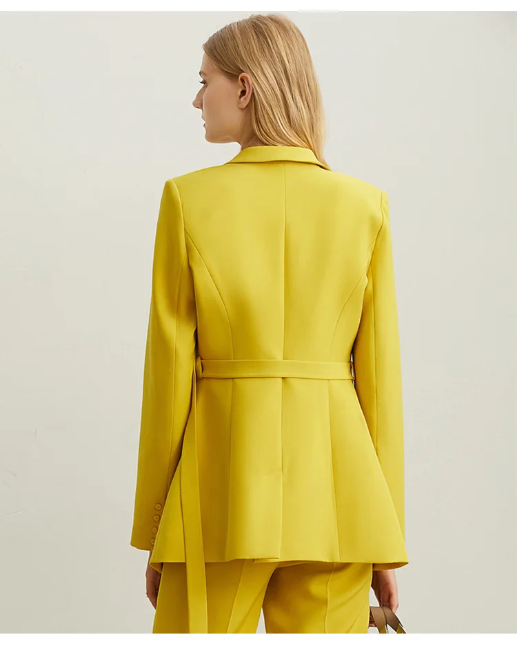 Заводская оптовая продажа под заказ OMD Высокое качество маленький пояс желтые женские брюки красный костюм