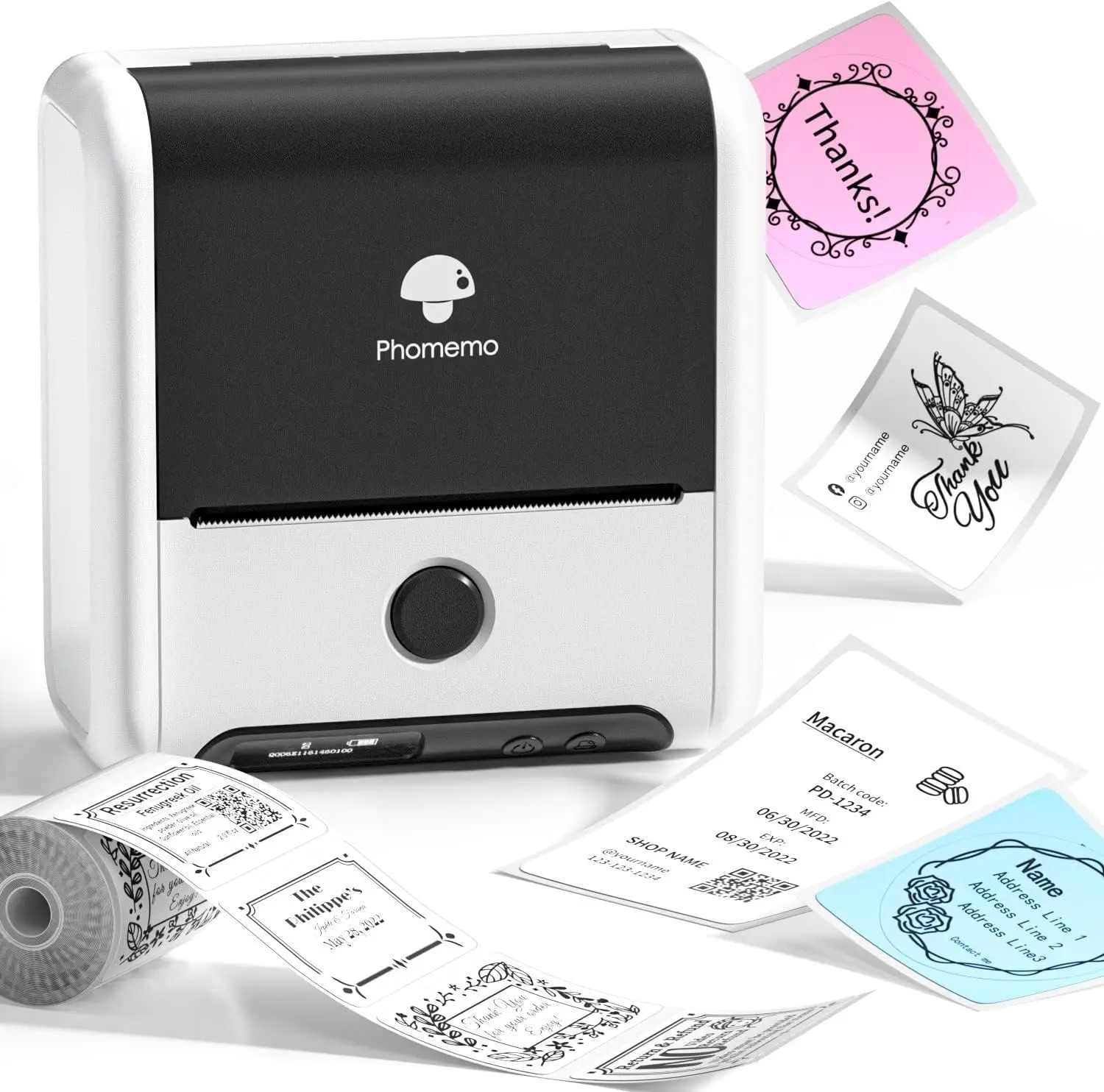 Phomemo M200 Thermal Label Printer - Compact QR Code Maker for 
