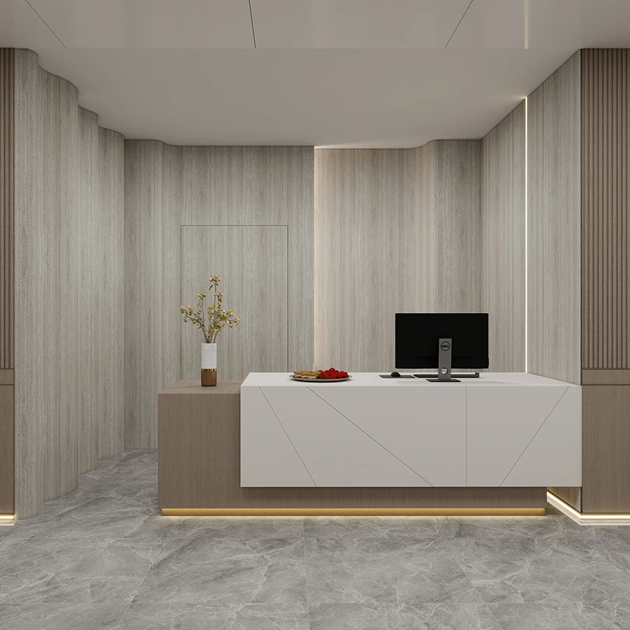 Melinco Corporate Reception Cabinet Flat Panel Matching Wall Eco-Friendly Modern Office Interior System for Living Room School