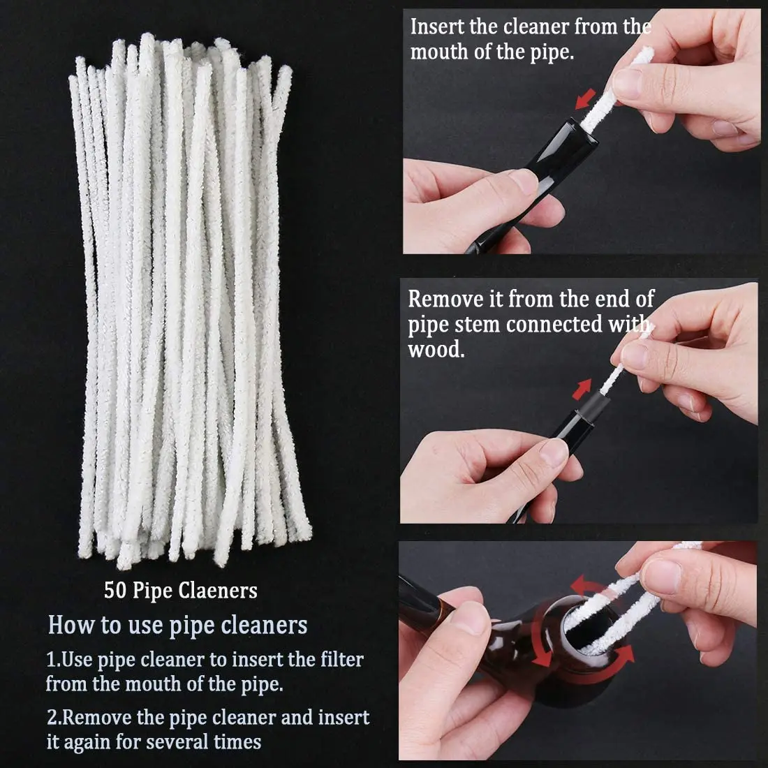 3 in 1 Set Stainless Smoking Pipe Cleaner Cleaning Tool Reamers Tamper Kit  Tobacco Pipes & Accessories