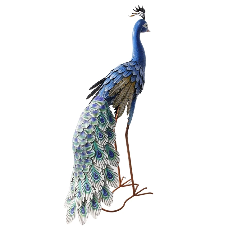  Metal Peacock Statue Outdoor Sculpture  color