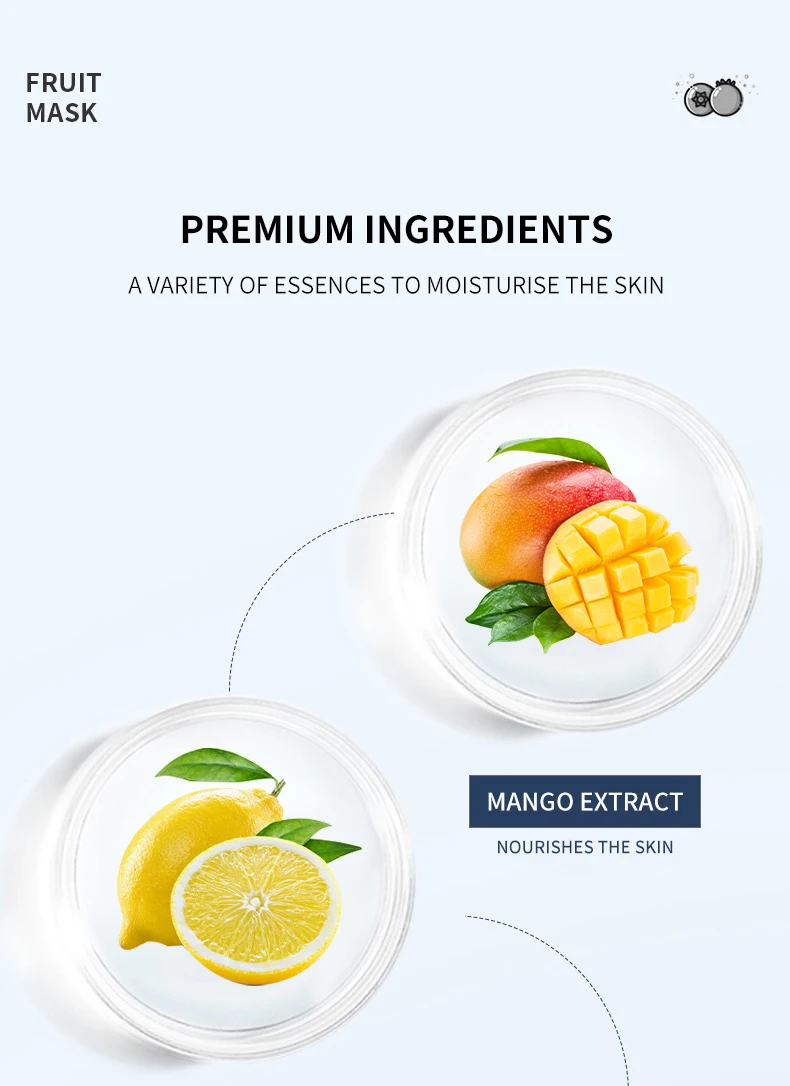 Seomou Oem Fruit Face Mask Organic Vitamin C Sheet Mask Form And Face