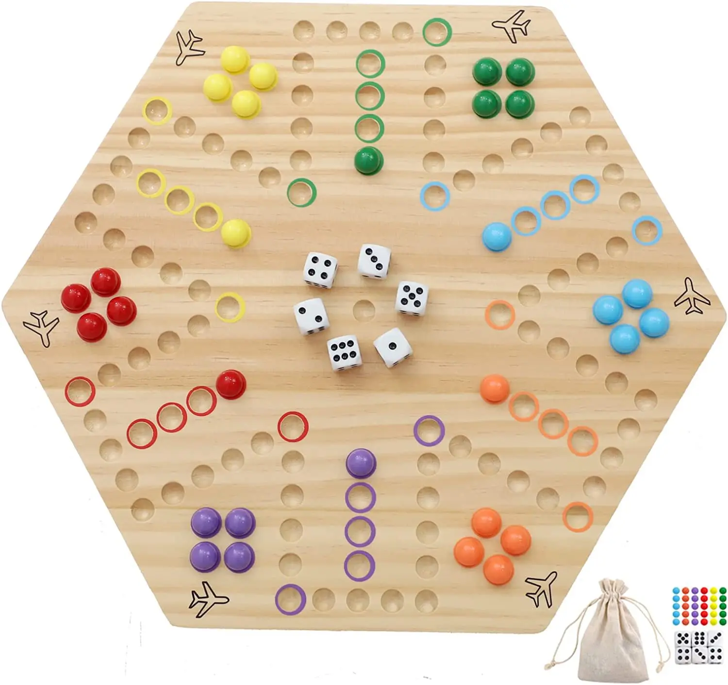 Wooden Board Game Double Sided Painted Wood Board Game flying chess