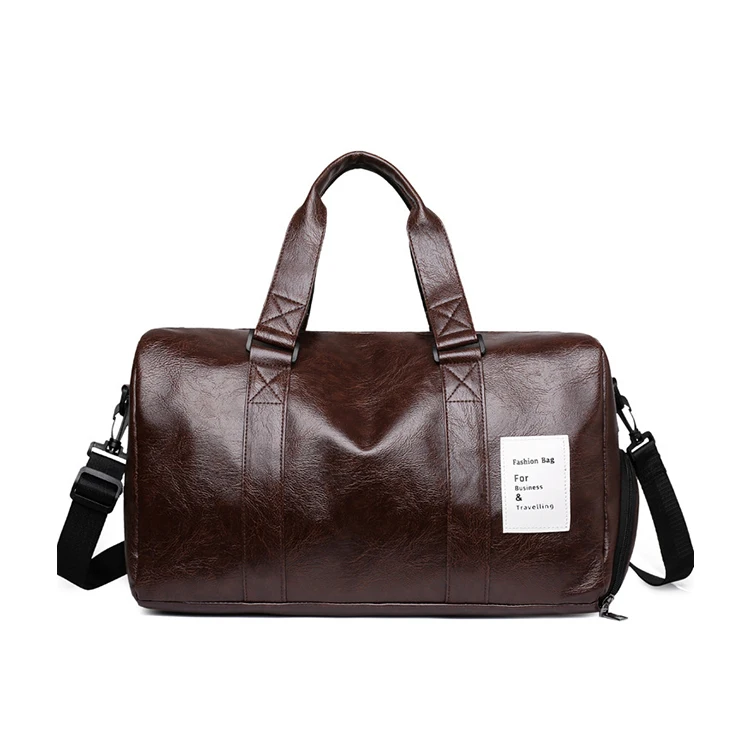 Unisex Fashion Duffle Bags Waterproof PU Luggage Travel Bags with Zipper Closure Portable Large Capacity Weekend Bag
